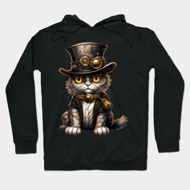Cat Halloween Steampunk for Cat Lovers Hoodie by Omarzone